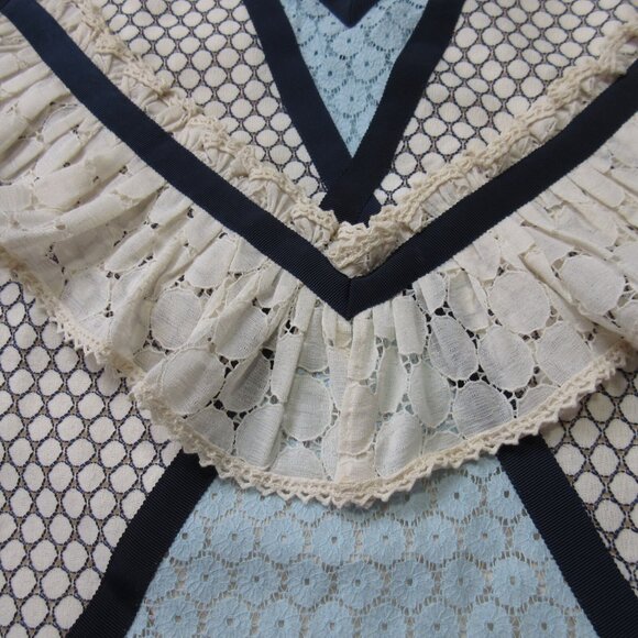 NWT Eckhaus Latta Dolly in Ecru Navy Lace A-line Mini Tank Dress 2 $625 - Picture 4 of 9